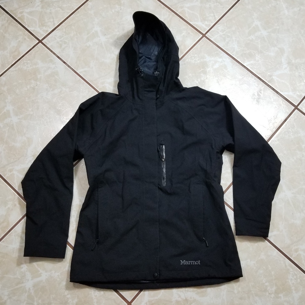 Marmot Membrain Black Hooded Jacket Size Medium